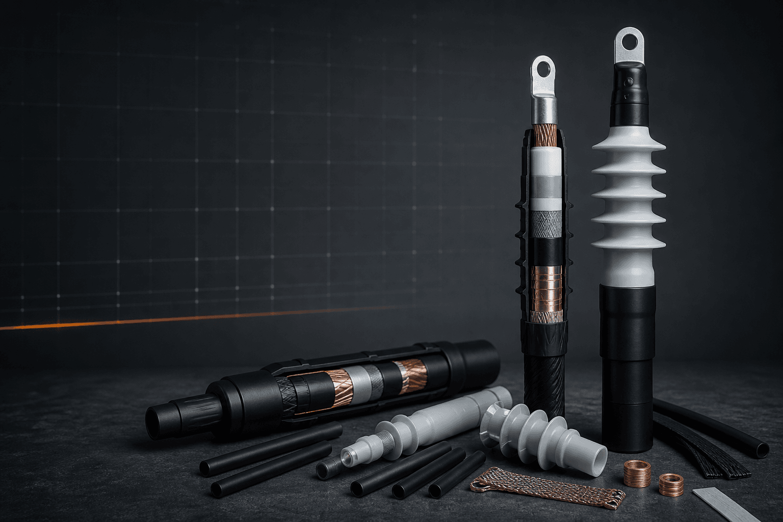 Representative cable accessory product manual page showing cold-shrink components and specifications
