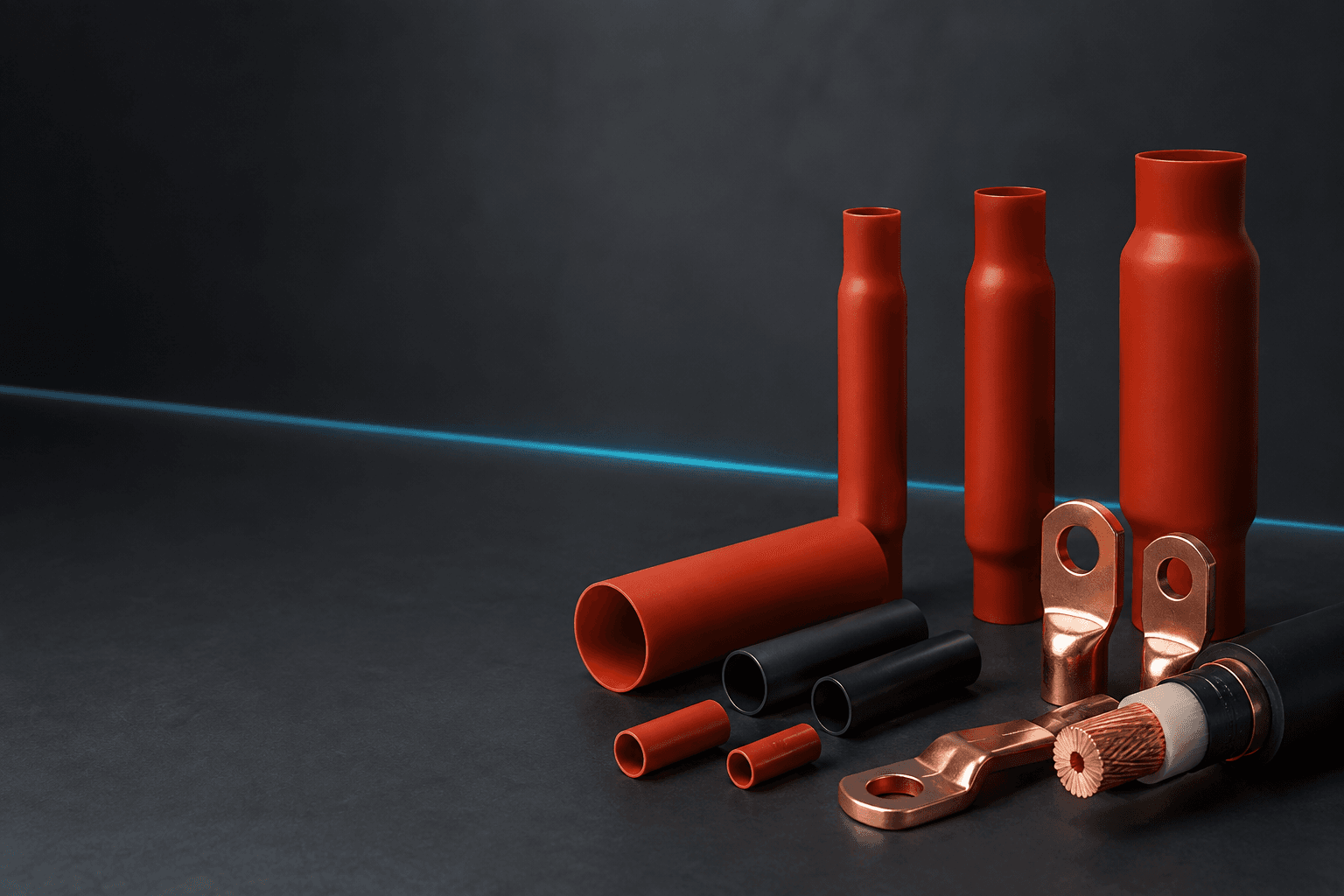 Representative cable accessory manual page with heat-shrink cable termination components